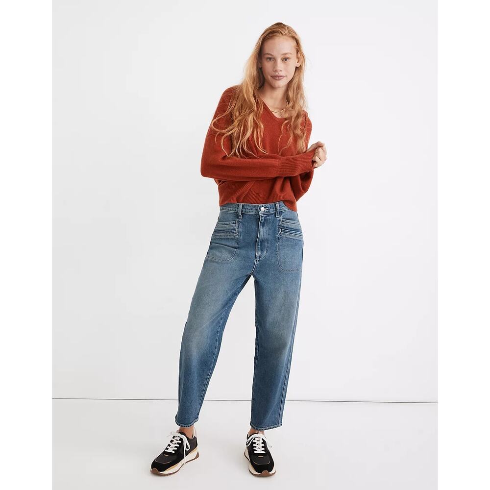 Madewell Rivet & Thread Jeans High Rise Relaxed Straight‎ Paladino Wash 30 $198